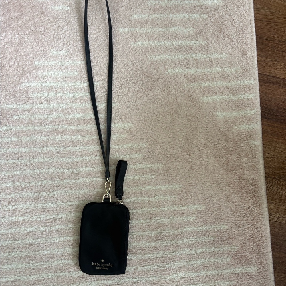 Kate Spade Black Chelsea Card Case Lanyard